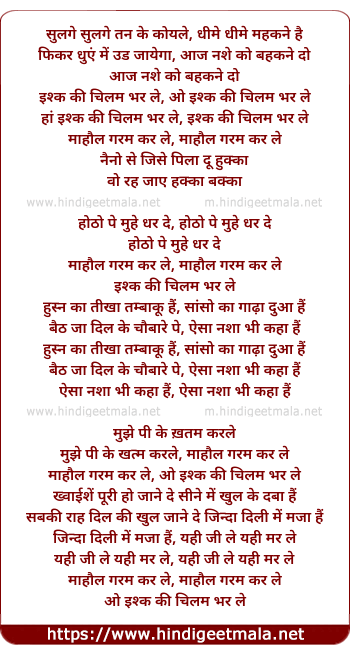 lyrics of song Ishq Ki Chilam Bharle