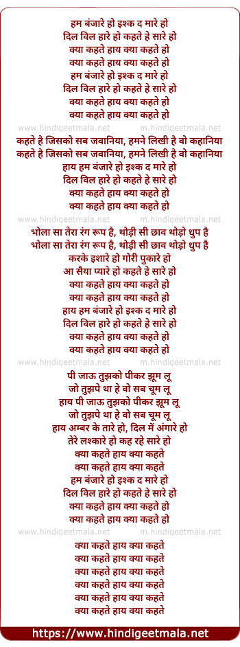 lyrics of song Hum Banjaare Ho (Remix)