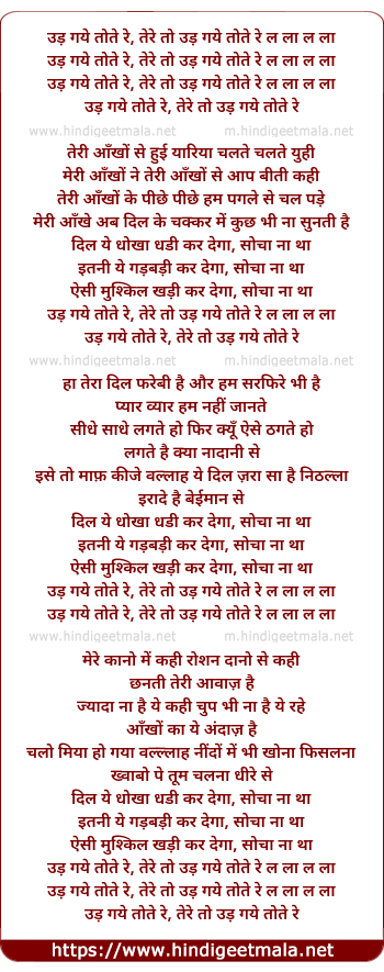lyrics of song Dhokha Dhadi