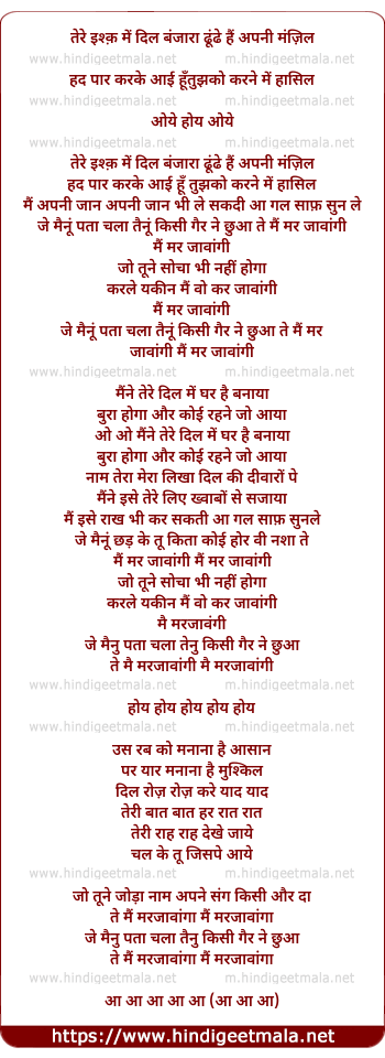 lyrics of song Main Marjaawaangi